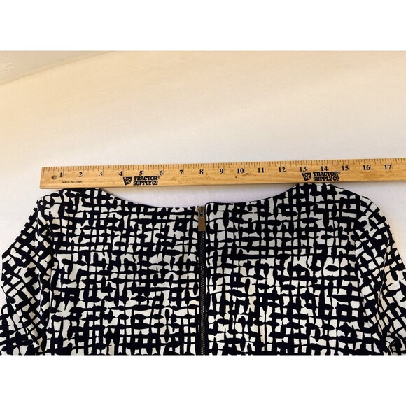 Vince Camuto Navy White Print Shift Dress Size 10 NWT Long Sleeve Office Work - Picture 14 of 15